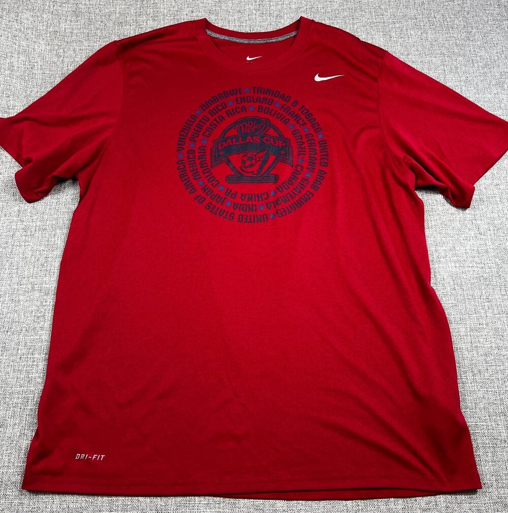 Nike Dr Pepper Dallas Cup XXXIII 2012 Soccer Dri-FIT Shirt Mens XL Red